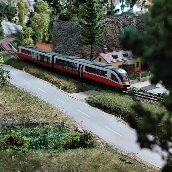 Ein Zug auf den Gleisen