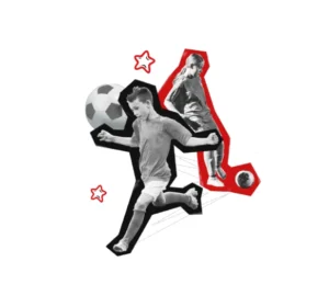 Ein Kind, das mit einem Fußball läuft